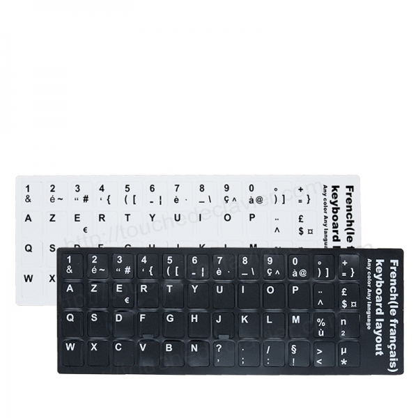 Sticker Autocollant AZERTY pour Touches de Clavier d'Ordinateur Portable -  Noir (3639587125126)