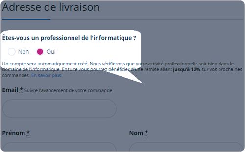 Exemple de formulaire d'inscription
